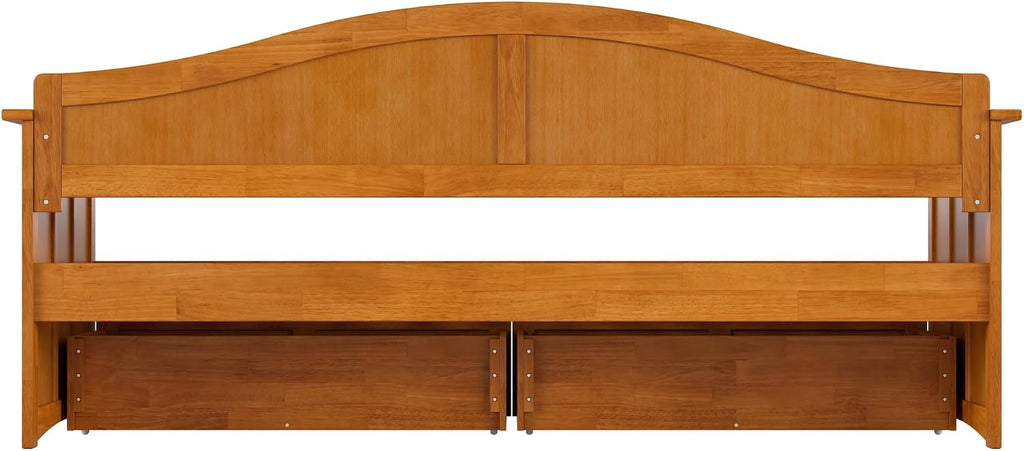AFI, Nantucket Twin Wood Daybed with 2 Storage Drawers, Light Toffee