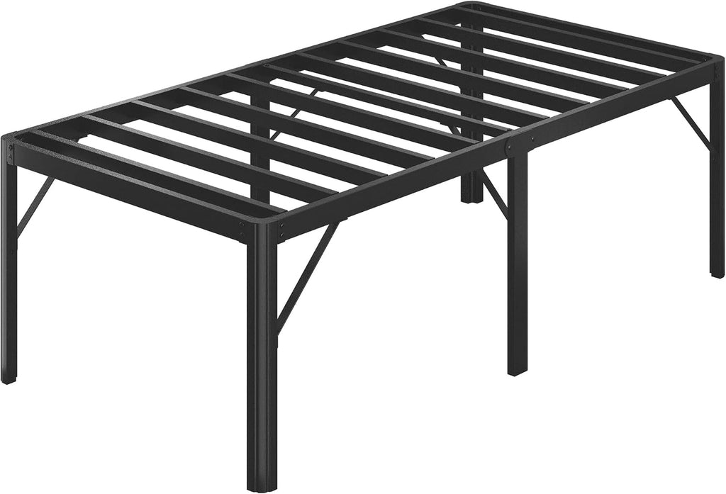Lutown-Teen 25 Inch High Twin XL Bed Frames with Rounded Corner Legs, Heavy Duty Metal Twin XL Platform Bed Frame with Steel Slats Support, No Box Spring Needed, Noise Free, Easy Assembly