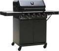 Flintex 5-Burner Propane/Natural Convertible Gas Grill with Infrared Searing Side Burner, Outdoor BBQ Grill with 60000 BTU Output,Enameled Cast Iron Grates & Griddle for Barbecue