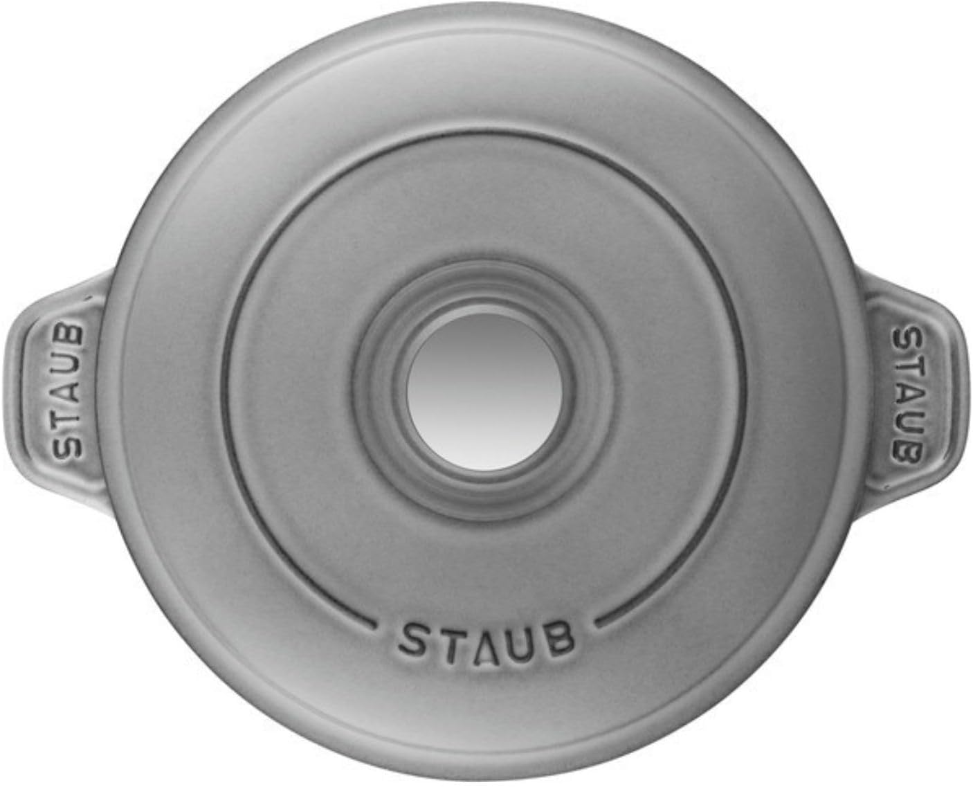 Staub 40509-578 Round Hot Plate, Gray, 7.9 inches (20 cm), Both Hands, Casting, Enamel, Shallow Type, Induction Compatible