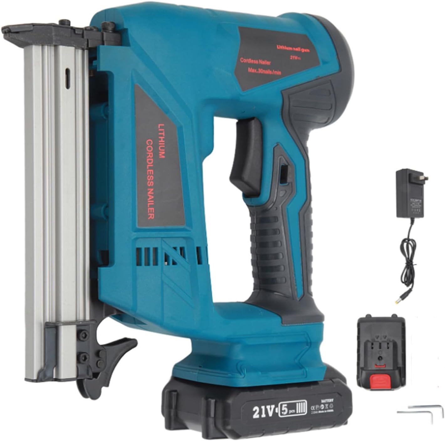 Lithium Batterypowered Nailer, Reduces Batterypowered Brad Nailer for Woodworking (US Plug 100‑220V)