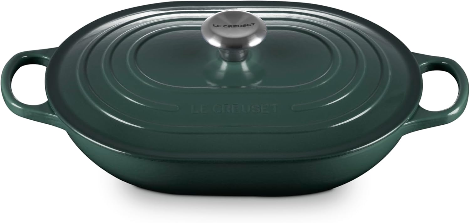 Le Creuset Enameled Cast Iron Signature Oval Casserole with Lid, 3.75 qt., Artichaut