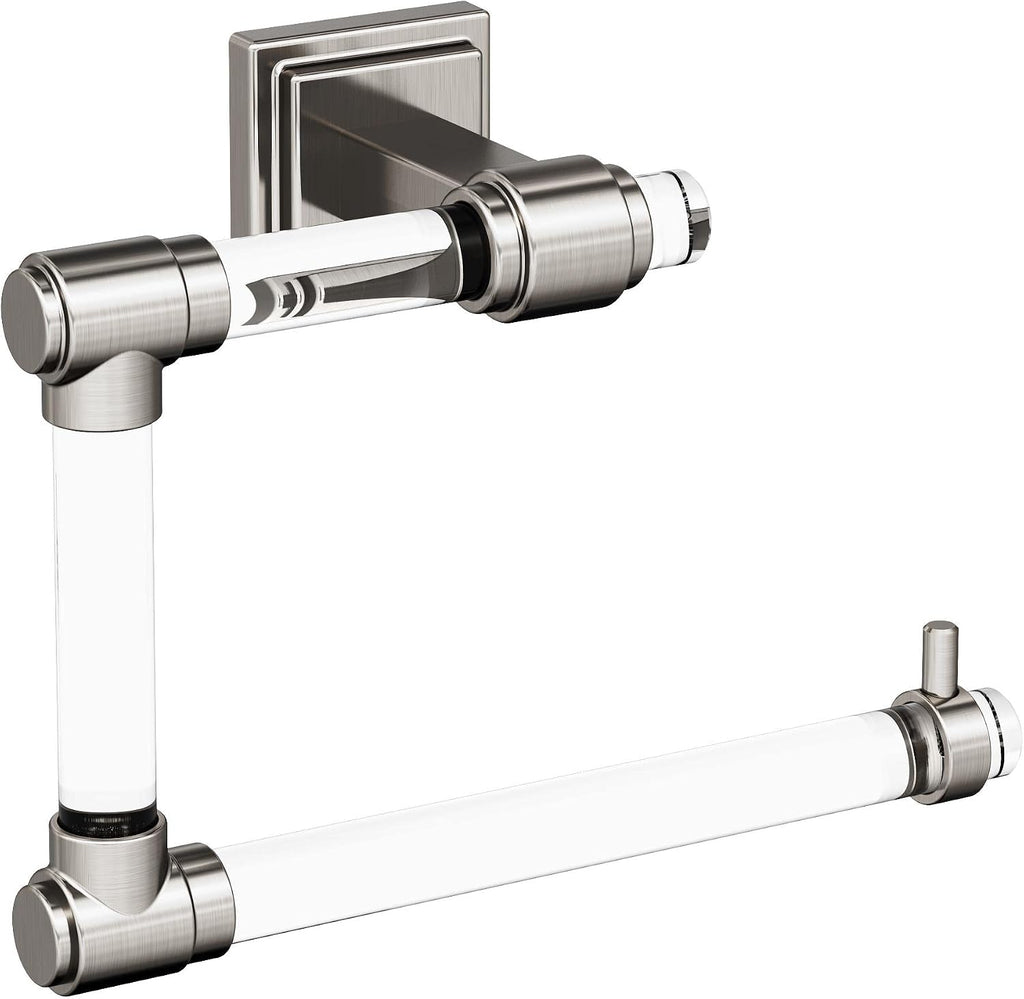 Amerock | Clear/Brushed Nickel | Glacio |Towel Bar | 24 inch (610 mm) | 3 Piece | Bathroom Accessories Set