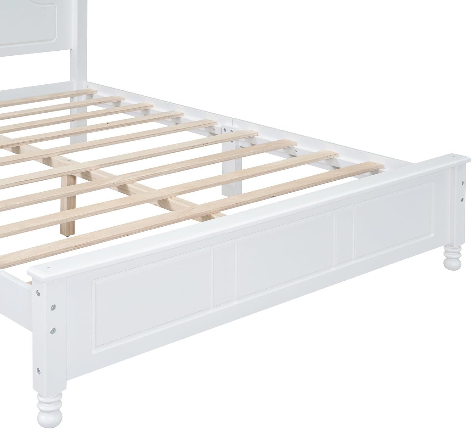 Flieks 3-Pieces Bedroom Sets,Queen Size Wood Platform Bed Frame for Boys Girls Kids Adults Toddler and Two Nightstands-White