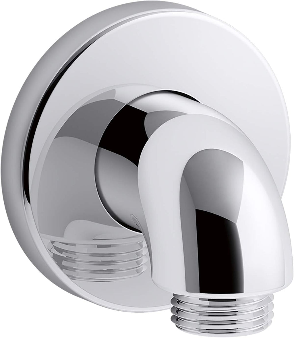 KOHLER 22172-CP Purist Stillness Wall-Mount Supply Elbow with Check Valve for Handshower Hose, Handheld Shower Elbow, Polished Chrome