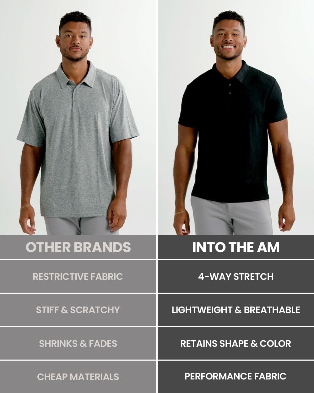 INTO THE AM Dri Fit Polo Shirts for Men S - 4XL Moisture Wicking Golf Polos Athletic Performance Mens Polo Shirts