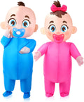Ramede 2 PCS Giant Inflatable Baby Costume - Gender Reveal Ideas Boy & Girl Blow Costume Outfit for Adult Baby Shower Gender Reveal Party Cosplay Supplies