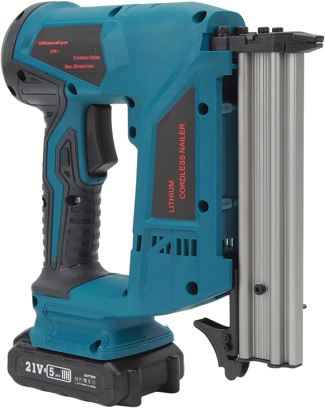 Lithium Batterypowered Nailer, Reduces Batterypowered Brad Nailer for Woodworking (US Plug 100‑220V)