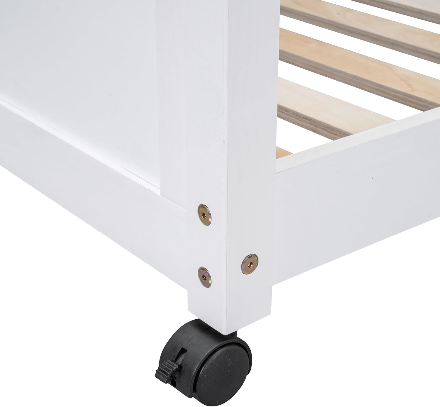 Ball & Cast Full Over Full Bunk Bed with Safty Guardrail & Stairway,Heavy Duty Wood Loft Bedframe W/Desk & Drawers,Easy Assembly,Versatile Functional Bedroom Furniture Set for Boy Girl Teens,White