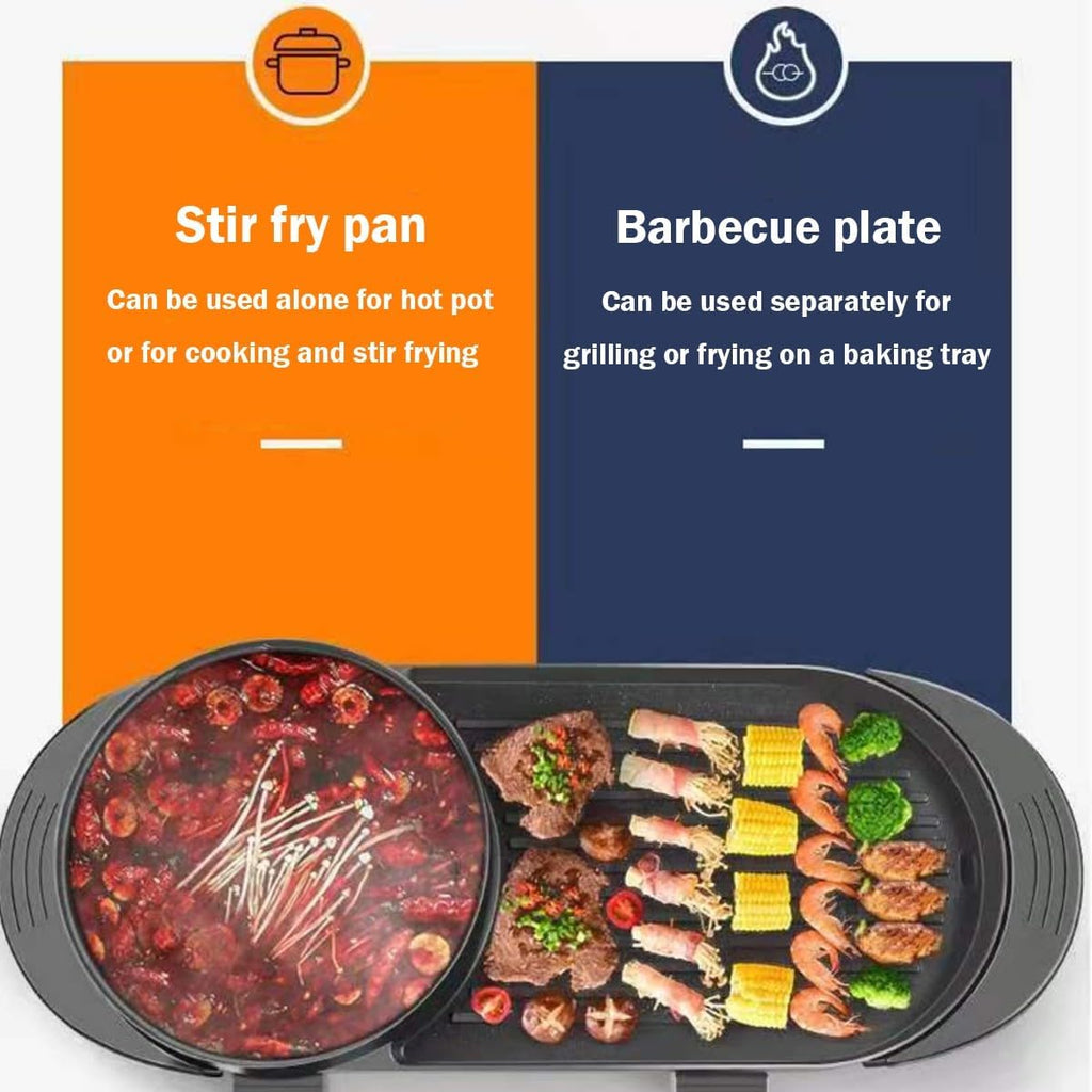 Electric Flat Top Grill, Electric Griddle, Flattop Grills Indoor Safely Washable, Suitable for Frying Grilling Stir Frying(Black,69 * 26 * 14)