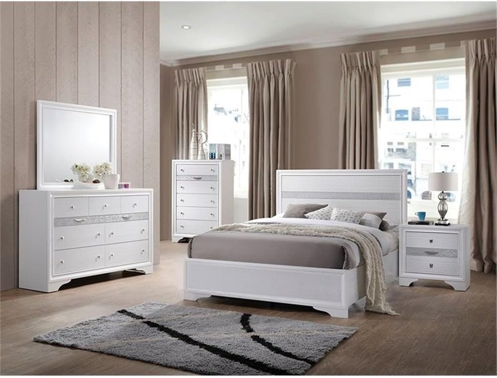 Acme Naima Full Panel Bed in White