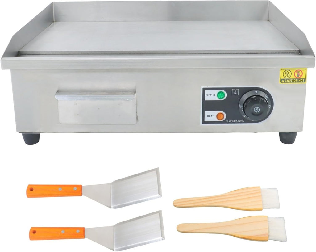 kimllier Commercial Electric Griddle 1600W Countertop Flat Top Grill 22 Inch for Restaurants, Shops and Snack Shops