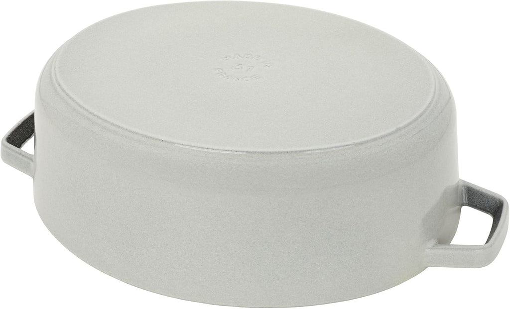 Staub Cast Iron 6.25-qt Shallow Oval Dutch Oven - White Truffle