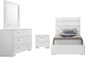 Coaster Home Furnishings Felicity 4-Piece Twin Bedroom Set White High Gloss 203511T-S4