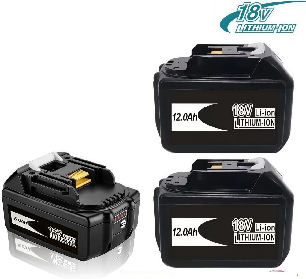 18V Li-ion Battery Compatible with LXT BL1860B BL1850B Replacement for BL1830B BL1840B LXT400 Cordless Circular Saw Angle Grinder & Blower High Capacity(6.0Ah x1 12.0Ah x1)