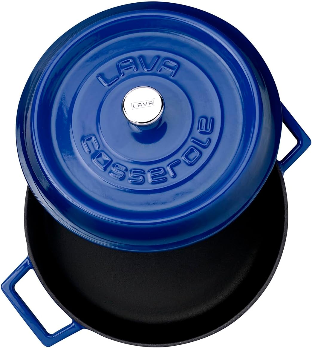 Lava Signature Enameled Cast-Iron Multi-Purpose Braiser Oven - 2-1/2 Quart, Cobalt Blue