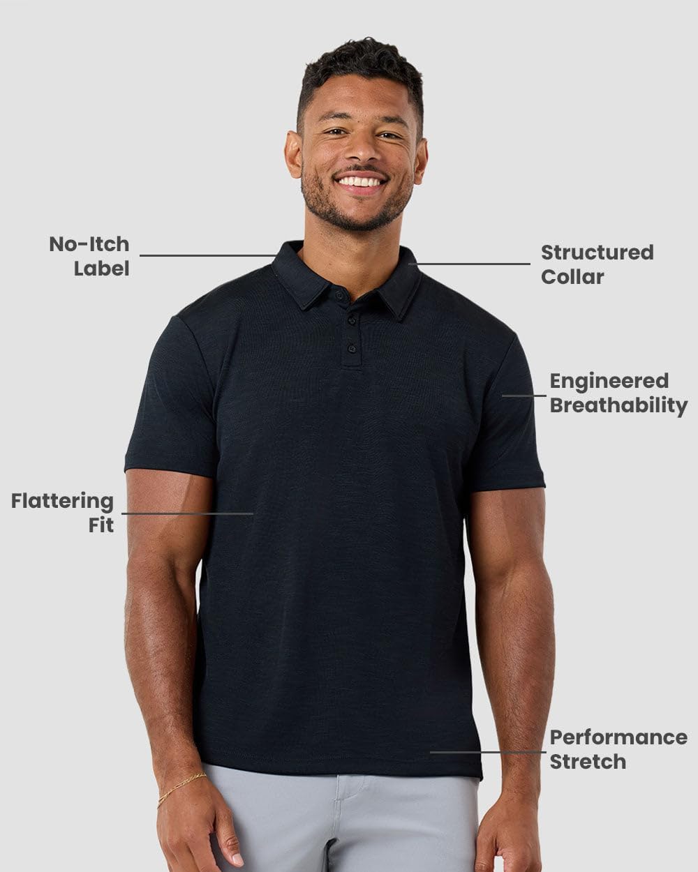 INTO THE AM Dri Fit Polo Shirts for Men S - 4XL Moisture Wicking Golf Polos Athletic Performance Mens Polo Shirts