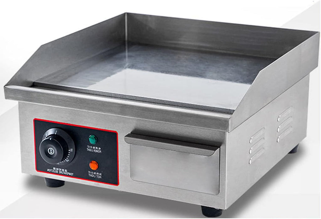 Electric Countertop Flat Top Griddle, Commercial Hot Plate BBQ, Non-Stick Teppanyaki, Stainless Steel Grill, Adjustable Thermostatic Control, for Kitchen Restaurant