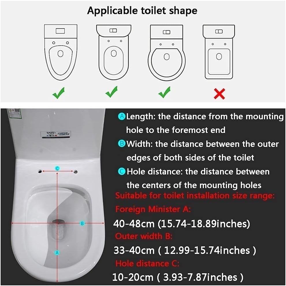 Toilet Seat Toilet Seat Colorful with Slow Close Metal Hinges Decorative Toilet Seat Round Toilet Seat (Blue 42 * 36cm)