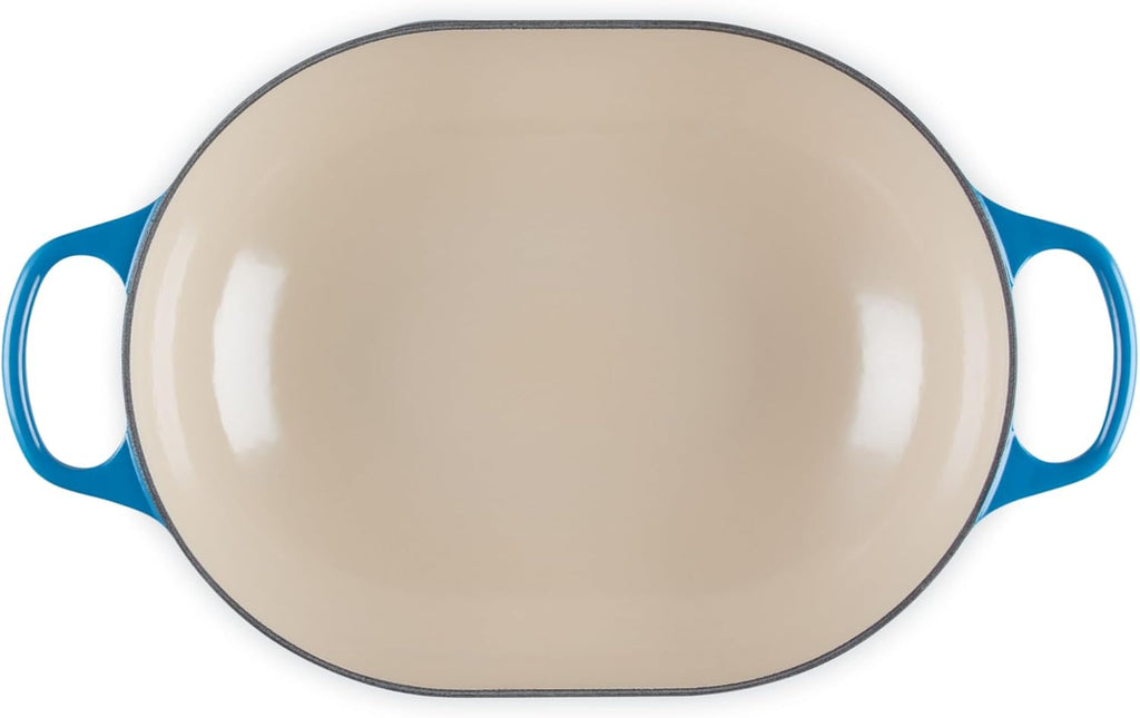 Le Creuset Enameled Cast Iron Signature Oval Casserole with Lid, 3.75 Quart, Marseille