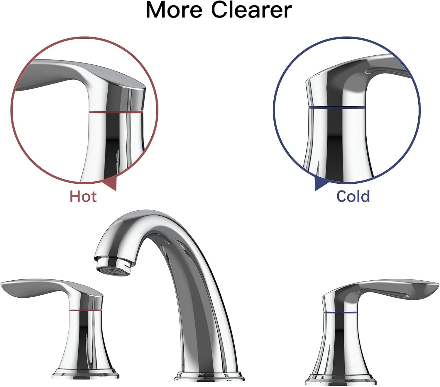 Bathroom Sink Faucet, Faucet for Bathroom Sink, Widespread Chrome Bathroom Faucet 3 Hole with Stainless Steel Pop Up Drain and cUPC Lead-Free Hose - (Chrome 2 Packs)