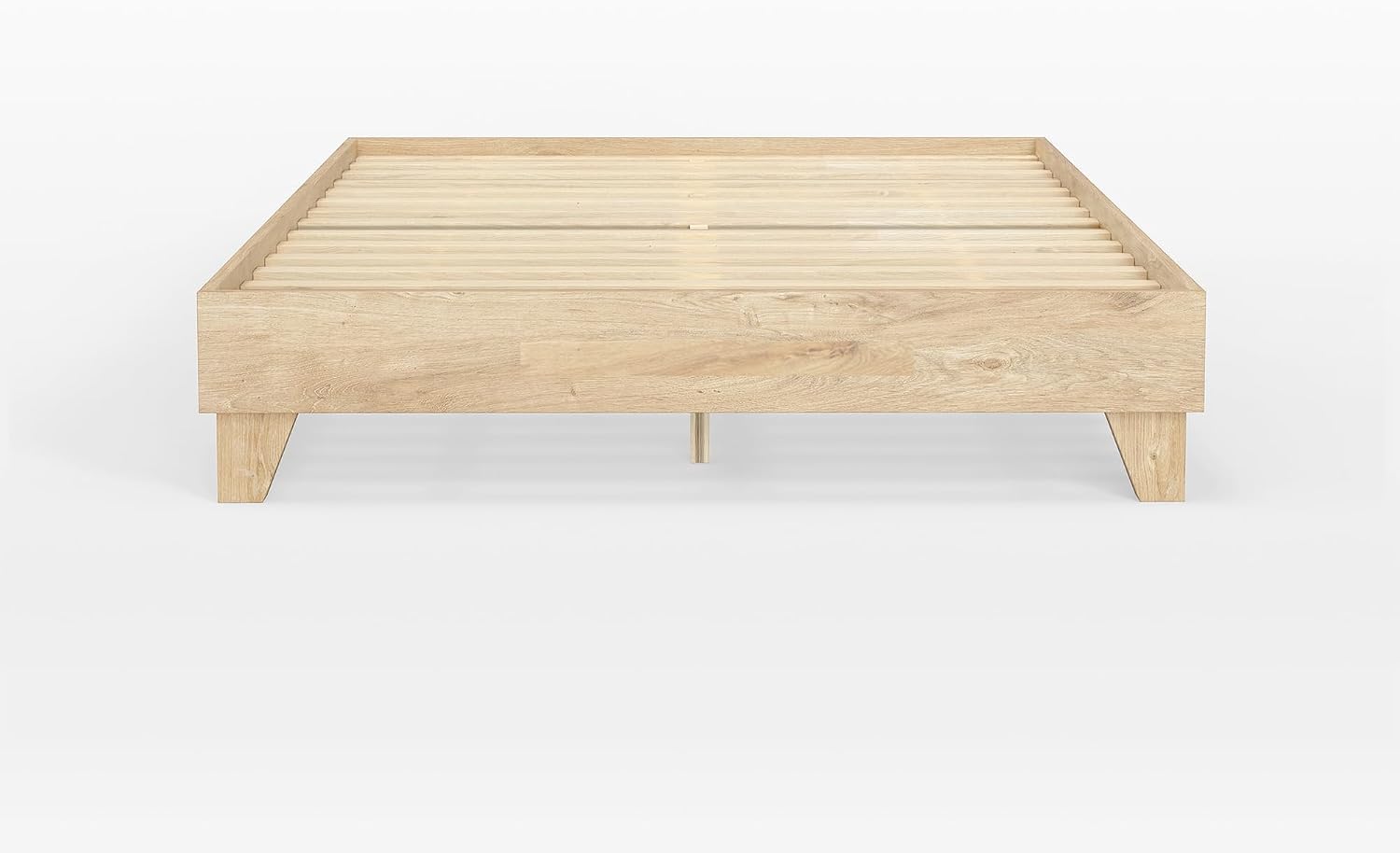 eLuxurySupply Wooden Platform Bed Frame Full Size, Natural - Low Profile, No Box Spring Needed, Easy Assembly, Wooden Modern Minimalist Style