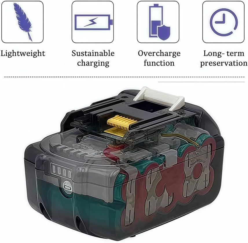 18V Li-ion Battery Compatible with LXT BL1860B BL1850B Replacement for BL1830B BL1840B LXT400 Cordless Circular Saw Angle Grinder & Blower High Capacity(1PCS-12.0Ah)