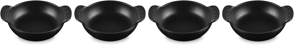 Le Creuset Enameled Cast Iron Gourmand Collection Set of 4 Mini Round Braiser,.3 qt., Matte Black