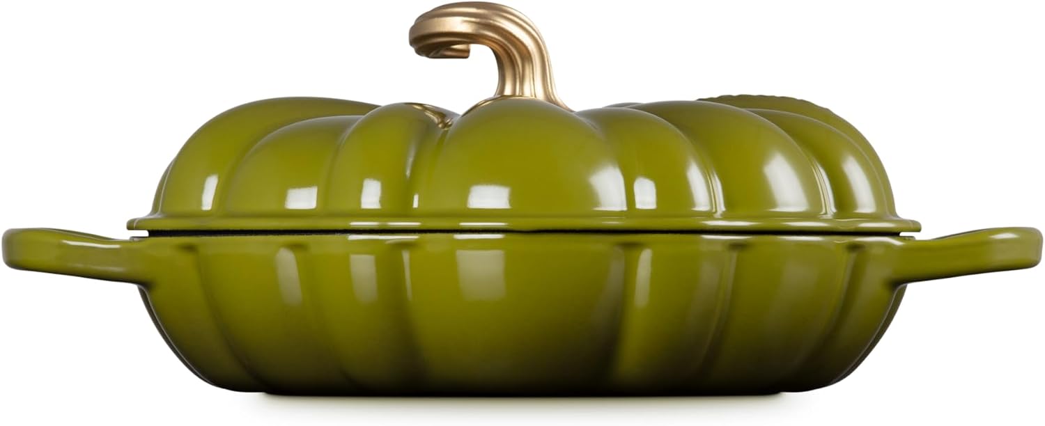 Le Creuset Enameled Cast Iron Signature Pumpkin Braiser, 2.75 qt., Olive