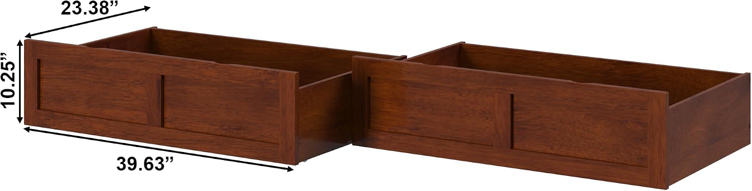 AFI, Set of 2 Extra Long Drawers Queen/King/Twin XL, Walnut