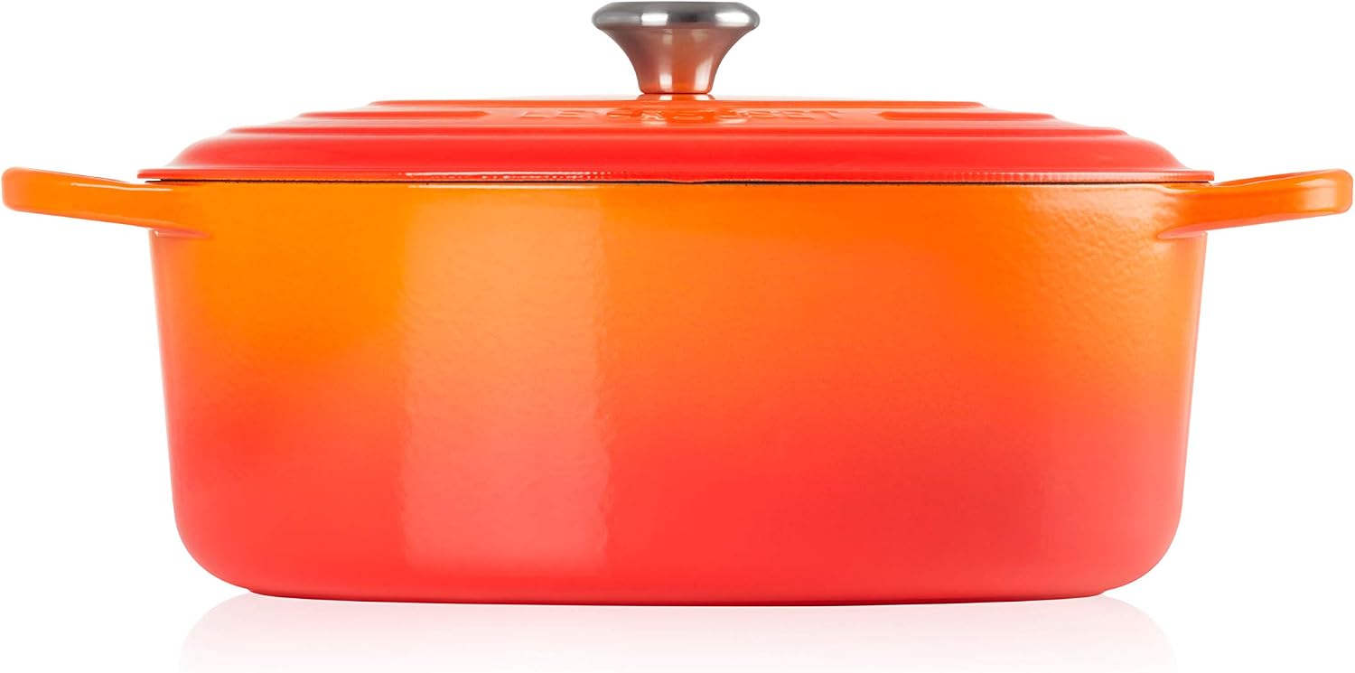 Le Creuset Signature Enamelled Cast Iron Oval Casserole Dish With Lid, 35 cm, 8.9 Litres, Volcanic, 21178350902430