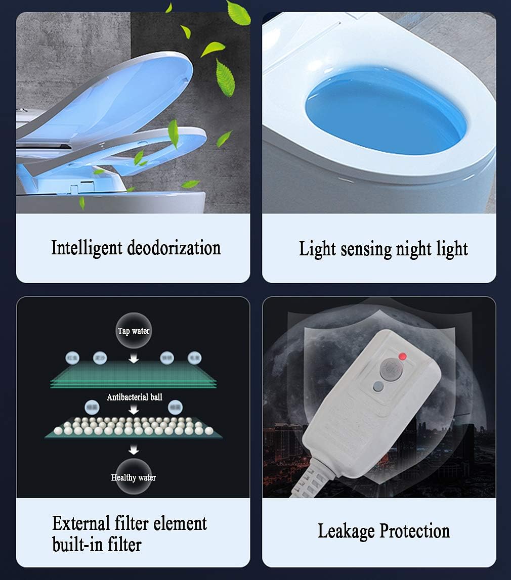 Light Mode Indicator Light Bidet Toilet Seat with Heated Seat Temperature,Instant Heating System,Advanced Self-Cleaning Steel Nozzle