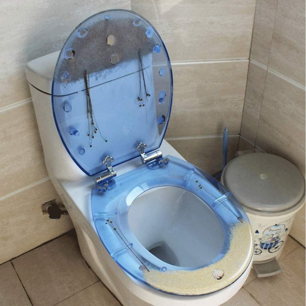 Transparent Aquarium Round Standard Size Toilet Seat 3D Effects Heavy Duty Lid with