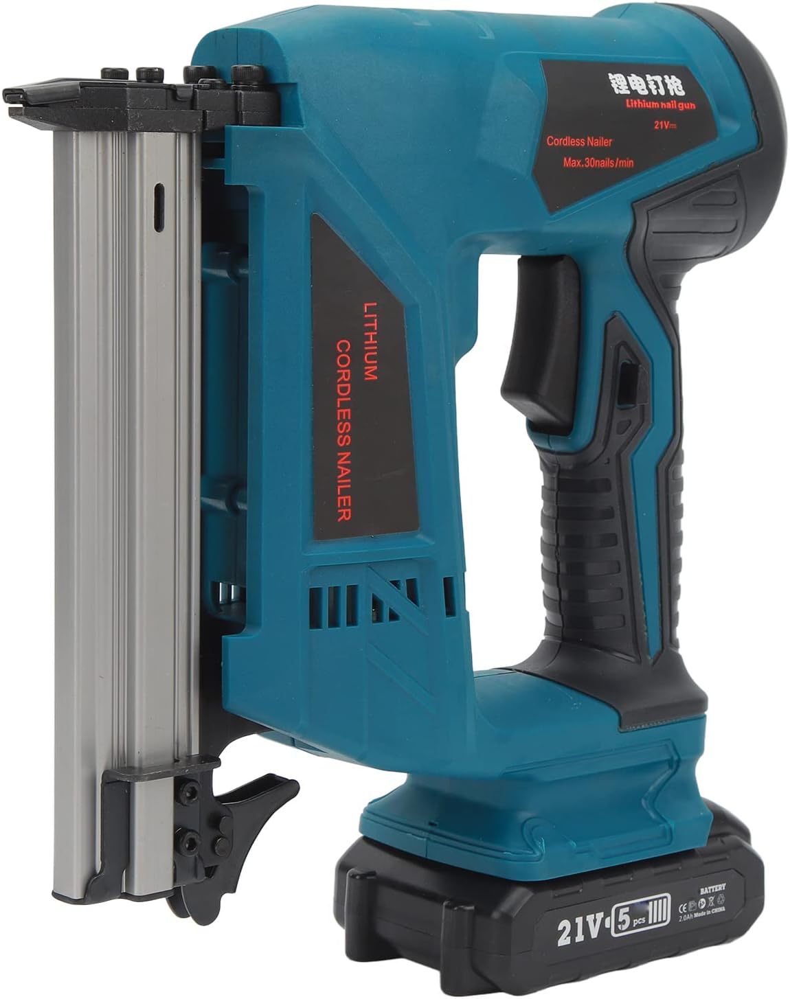 Brad Nailer Kit Lithium Cordless Electric Nail Gun Woodworking Tools Battery