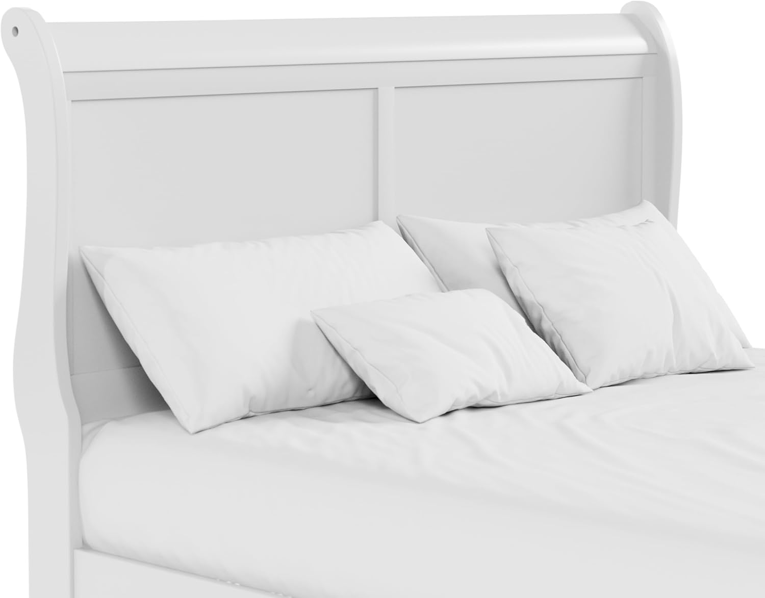 Furniture of America Arabella Traditional Solid Wood 3 Piece Bedroom Set, Full Bed Frame and Nightstands Set of 2, Chic Sleigh Design Bedframe with Headboard and Footboard, Box Spring Needed, White