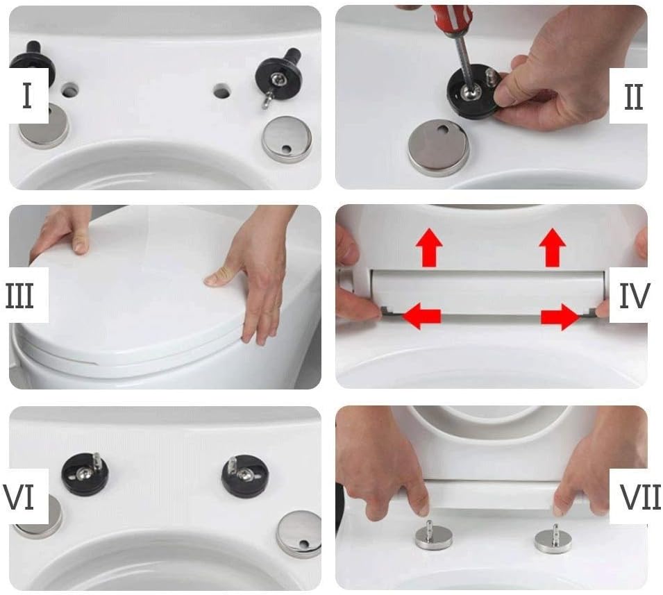 Toilet Seat featuring, Easy Clean Change Hinges and Fastening System, Round, White
