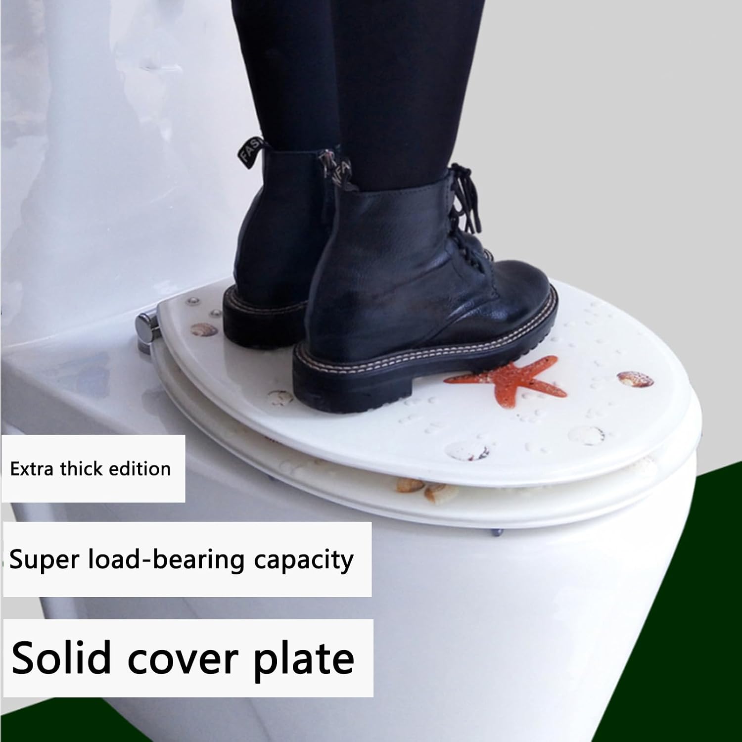 Standard Resin Toilet Seat Lid Round Toilet Seat Molded Toilet Seat with Quietly Close and Quick Release Hinges, Easy to Install Also Easy to Clean