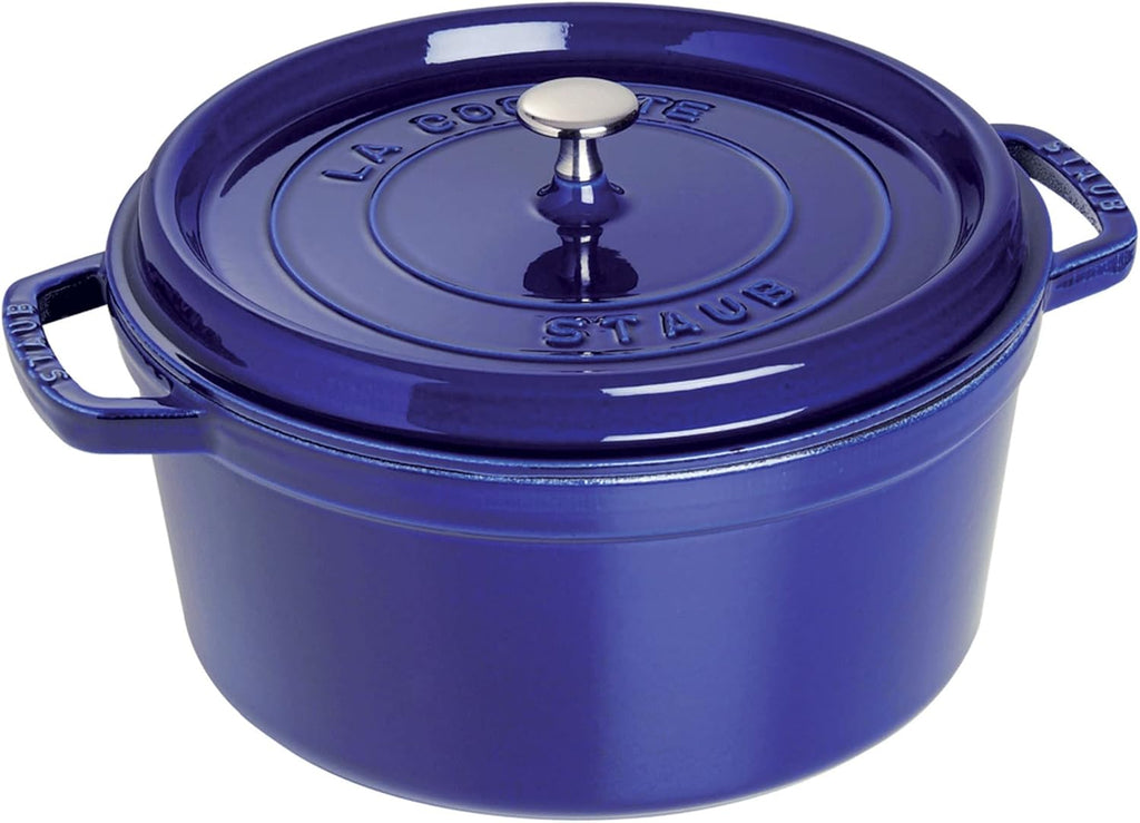 Staub Cast Iron 5.5-qt Round Cocotte - Dark Blue