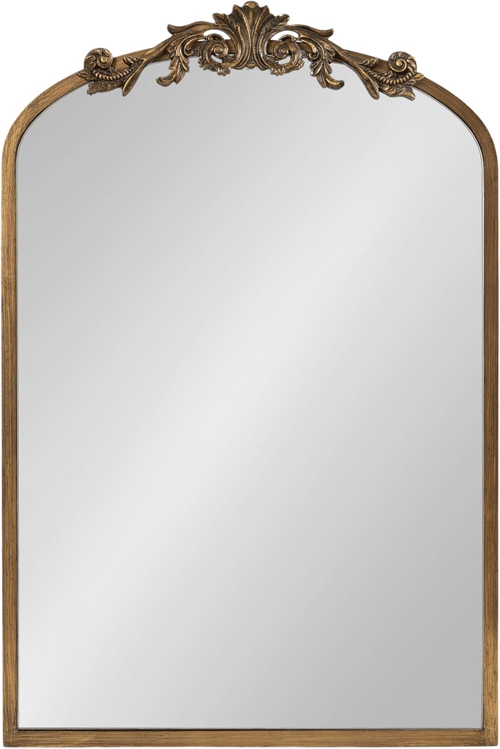 Kate and Laurel Arendahl Vintage Arched Jewelry Cabinet with MIrror, 20 x 6 x 30, Gold, Mirrored Arch Wall Cabinet for Bathroom Storage or Bedroom Jewelry Station with Soft-Close Hinges