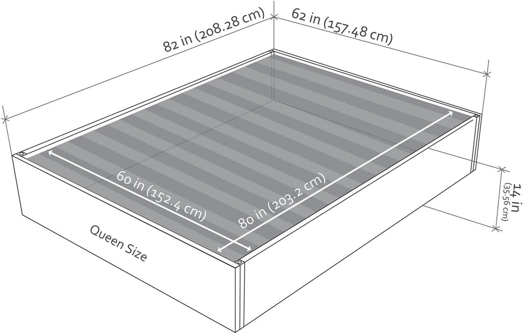 VANT Upholstered Platform Bed -Queen Size- Boucle Grey - Easy Assembly Bed Frame No Box Spring Needed Foundation for Optimal Support - Sleek Modern Design for Any Bedroom