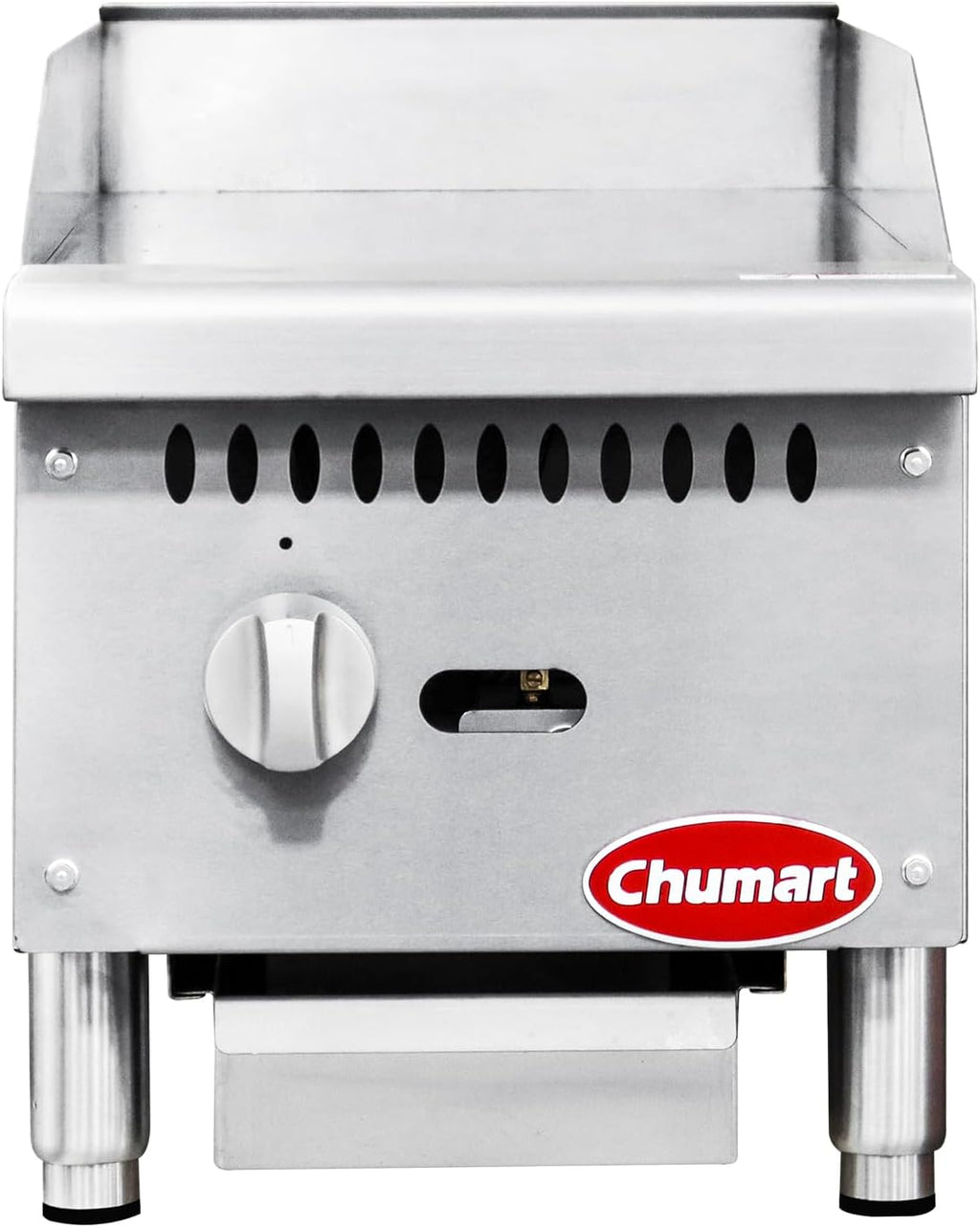 12' Commercial Countertop Griddle, Single Burners Gas Griddle, 30000 BTU Output, Stainless Steel Flat Top Grill Hot Plate with Natural Gas and Propane Conversion Kit for Restaurant, Food Truck