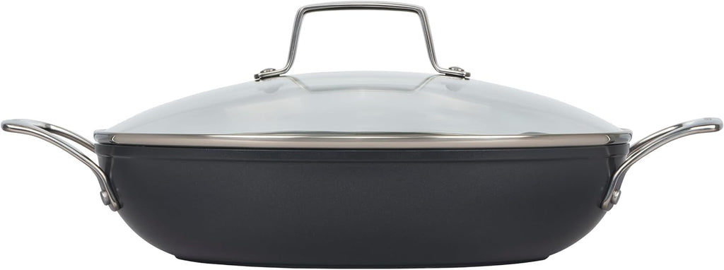 Le Creuset Essential Non-stick Ceramic Shallow Braiser with Glass Lid, 3.5 qt.