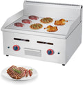 Commercial Gas Griddle 2 Burner Heavy Duty Manual Flat Top Restaurant Griddle Heating Plate Stainless Steel Portable Grill Propane Gas Countertop Restaurant Gas Griddle BBQ Home Kitchen