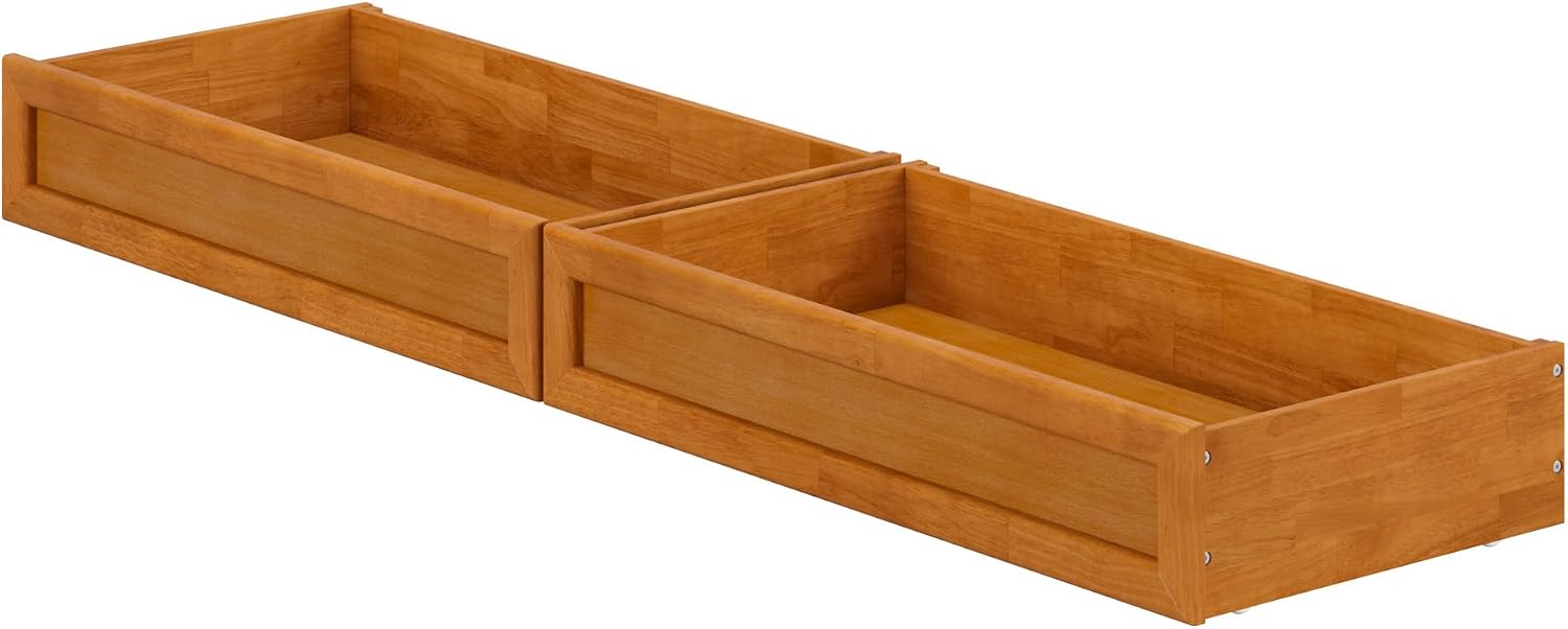 AFI, Mid-Century Modern Under Bed Storage Drawers, Queen/King/Twin XL, Light Toffee