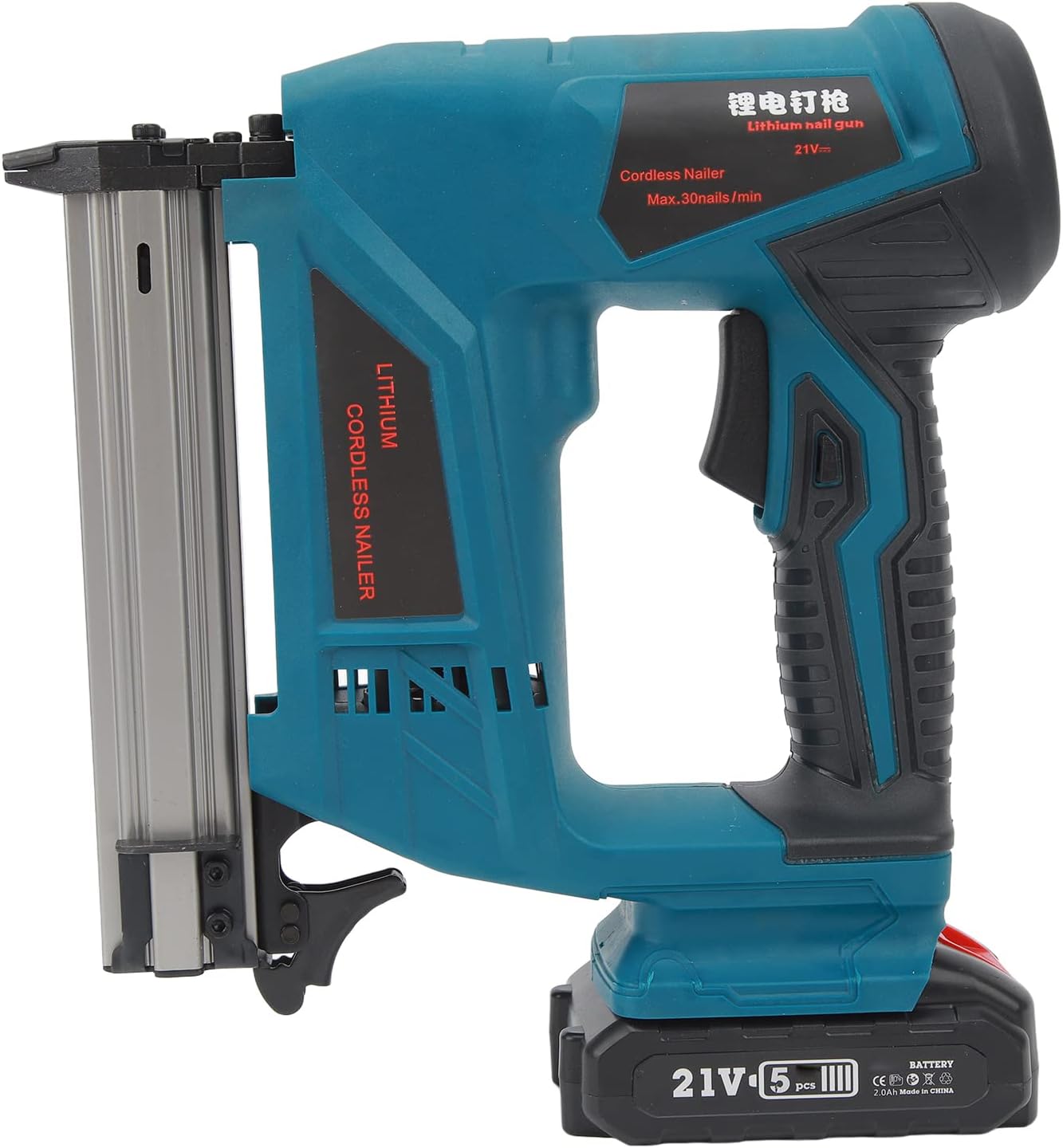 Brad Nailer Kit Lithium Cordless Electric Nail Gun Woodworking Tools Battery