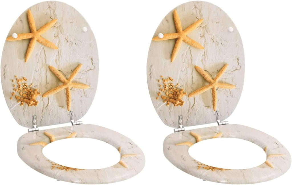 Toilet Seats with Lids 2 pcs MDF Sea Star Toilet & Bidet Seats