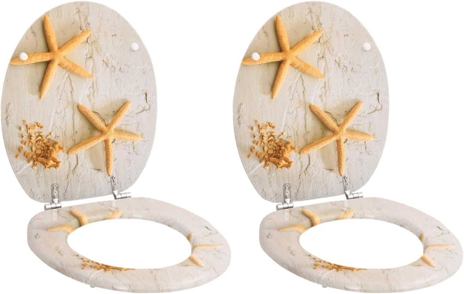 Toilet Seats with Lids 2 pcs MDF Sea Star Toilet & Bidet Seats