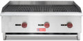 WESTLAKE 36'W Commercial Charbroiler Gas Countertop 3 Burner Natural Gas and Propane 90,000 BTU Char Broiler Stainless Steel BBQ Stove Grill for Restaurants