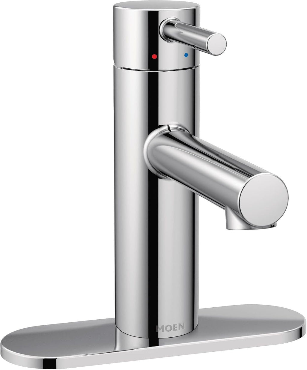 Moen Align Chrome One-Handle Modern Bathroom Faucet with Drain Assembly and Optional Deckplate, 6190
