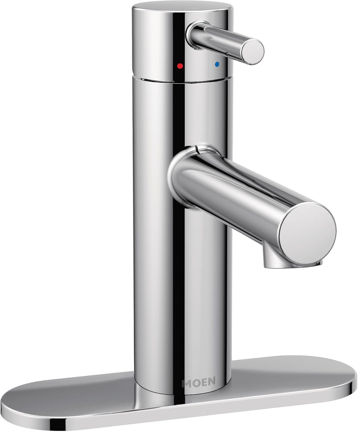 Moen Align Chrome One-Handle Modern Bathroom Faucet with Drain Assembly and Optional Deckplate, 6190